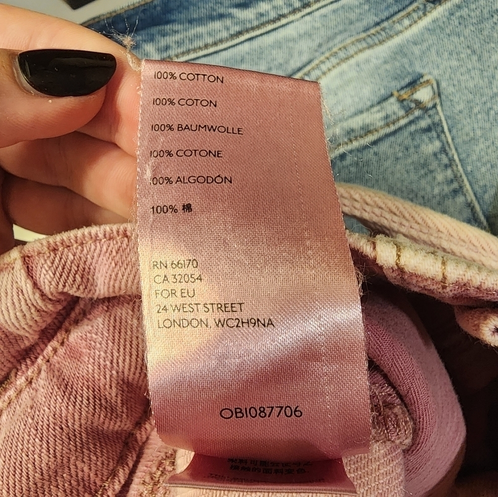 We the free distressed denim cut off shorts MED pink 100%cotton - Picture 3 of 6